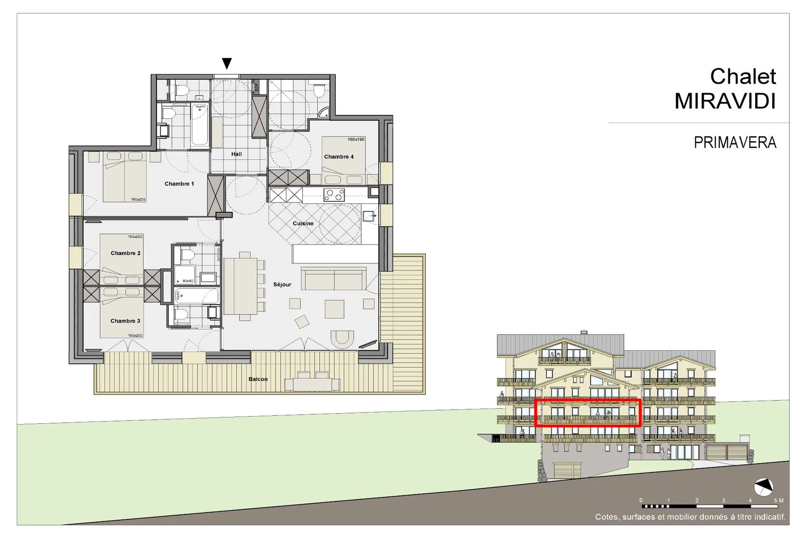 Plan de l'appartement Primavera de la résidence Miravidi
