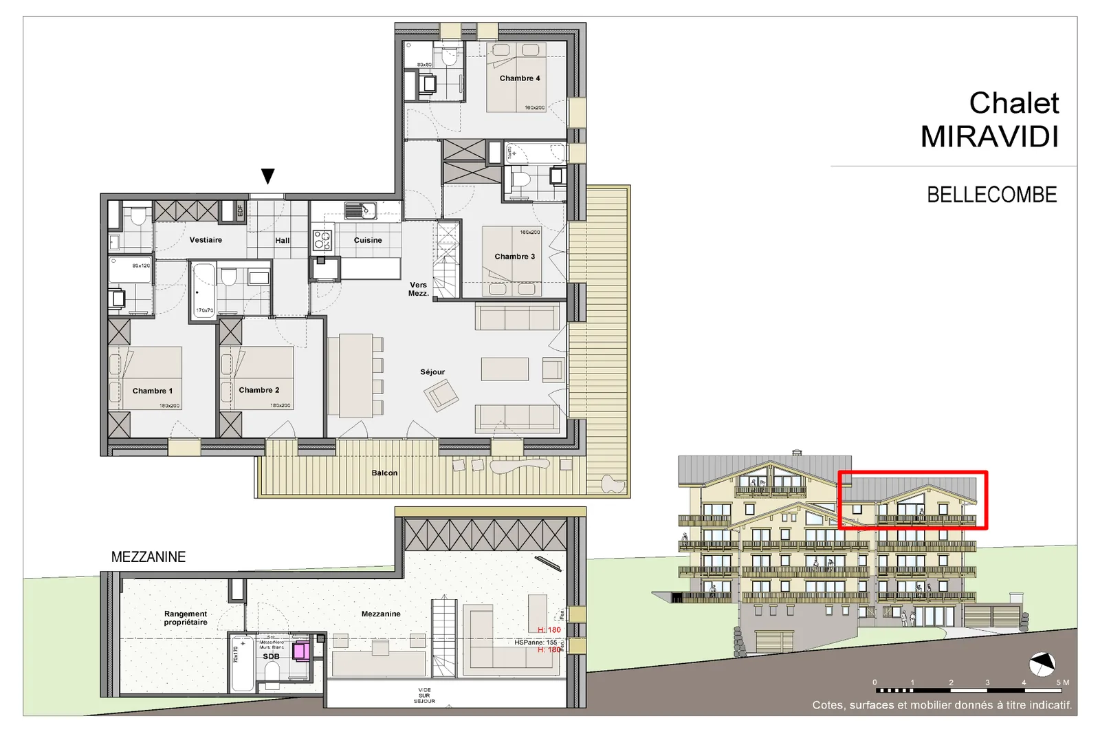 Plan de l'appartement Bellecombe de la résidence Miravidi