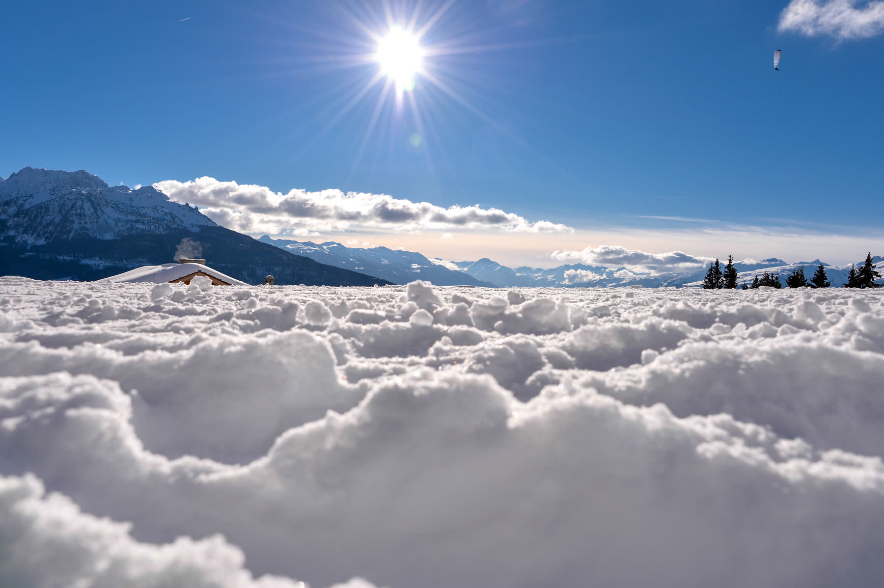 Panorama enneigé sur la vallée de la Tarentaise